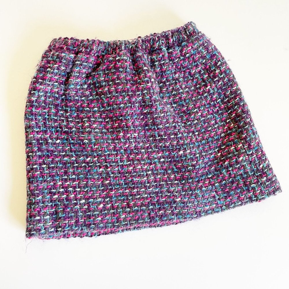 J. Crew Crew Cuts Girls Purple Pink Blue Tweed Skirt